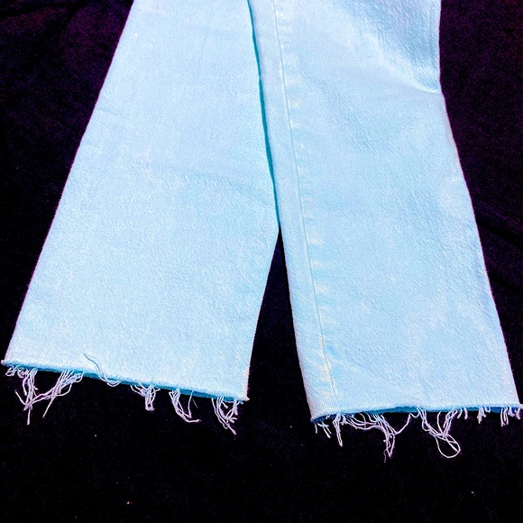 Genuine LEVIS Baby Blue High Rise Button Fly Jeans W 25 L 28. Unfinished Hem. - Picture 7 of 12